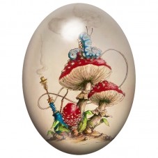 Cabochon en Verre Illustré Alice au Pays des Merveilles 13x18, 18x25 ou 30x40mm pour la Création de Bijoux Fantaisie - DIY