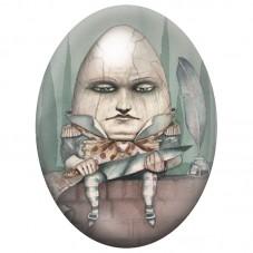 Cabochon en Verre Illustré Humpty Dumpty aux Papillons 13x18, 18x25 ou 30x40mm pour la Création de Bijoux Fantaisie - DIY