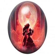 Cabochon en Verre Illustré Belle et la Rose Enchantée 13x18, 18x25 ou 30x40mm pour la Création de Bijoux Fantaisie - DIY