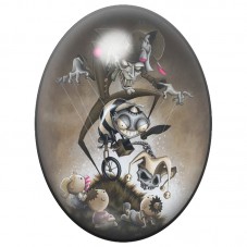 Cabochon en Verre Illustré Créature Mécanique Gothique 13x18, 18x25 ou 30x40mm pour la Création de Bijoux Fantaisie - DIY