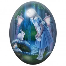 Cabochon en Verre Illustré Alice au Pays des Merveilles 13x18, 18x25 ou 30x40mm pour la Création de Bijoux Fantaisie - DIY