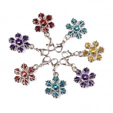 4 Breloques Flocon de Neige Noël Platine Email 37mm  pour la Création de Bijoux Fantaisie - DIY
