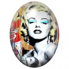 Cabochon en Verre Illustré Marilyn Monroe Pop Art Jaune 13x18, 18x25 ou 30x40mm pour la Création de Bijoux Fantaisie - DIY