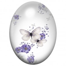 Cabochon en Verre Illustré Papillons Violets et Lavande 13x18, 18x25 ou 30x40mm pour la Création de Bijoux Fantaisie - DIY