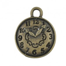 10 Breloques Mini Horloge Bronze Thème Alice au Pays des Merveilles 10mm
