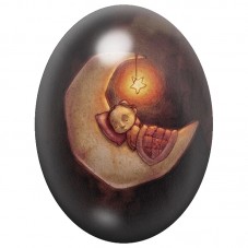 Cabochon en Verre Illustré Enfant Endormi dans la Lune 13x18, 18x25 ou 30x40mm pour la Création de Bijoux Fantaisie - DIY