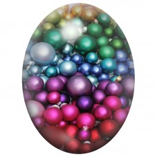Cabochon en Verre Illustré Boules de Noël en Dégradé Arc-en-Ciel 13x18, 18x25 ou 30x40mm pour la Création de Bijoux Fantaisie - 