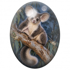 Cabochon en Verre Illustré Opossum sur une Branche au Clair de Lune 13x18, 18x25 ou 30x40mm pour la Création de Bijoux Fantaisie