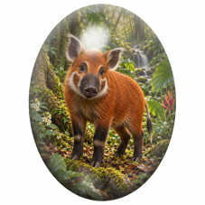 Cabochon en Verre Illustré Jeune Sanglier dans la Jungle 13x18, 18x25 ou 30x40mm pour la Création de Bijoux Fantaisie - DIY