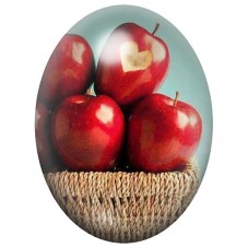 Cabochon en Verre Illustré Pommes Rouges avec Cœur 13x18, 18x25 ou 30x40mm pour la Création de Bijoux Fantaisie - DIY