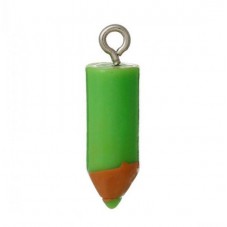 2 Breloques Crayons Vert 18x5mm
