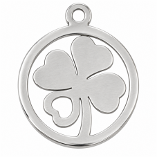 2 Breloques Trèfle à Quatres Feuilles en Acier Inoxydable Argenté 12x10mm pour la Création de Bijoux Fantaisie - DIY