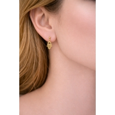 Breloque Main de Fatma Khamsa en Acier Inoxydable Doré 11x9mm