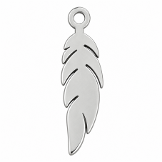 2 Breloques Plume en Acier Inoxydable Argenté 12x5mm pour la Création de Bijoux Fantaisie - DIY