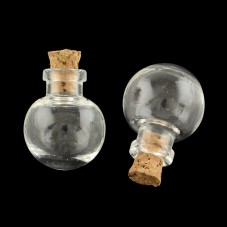 Fiole Ronde en Verre avec Bouchon en Liège 24,5x20mm