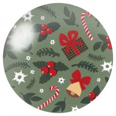 Cabochon en Verre Illustré Houx et Friandises de Noël 12 à 25mm pour la Création de Bijoux Fantaisie - DIY