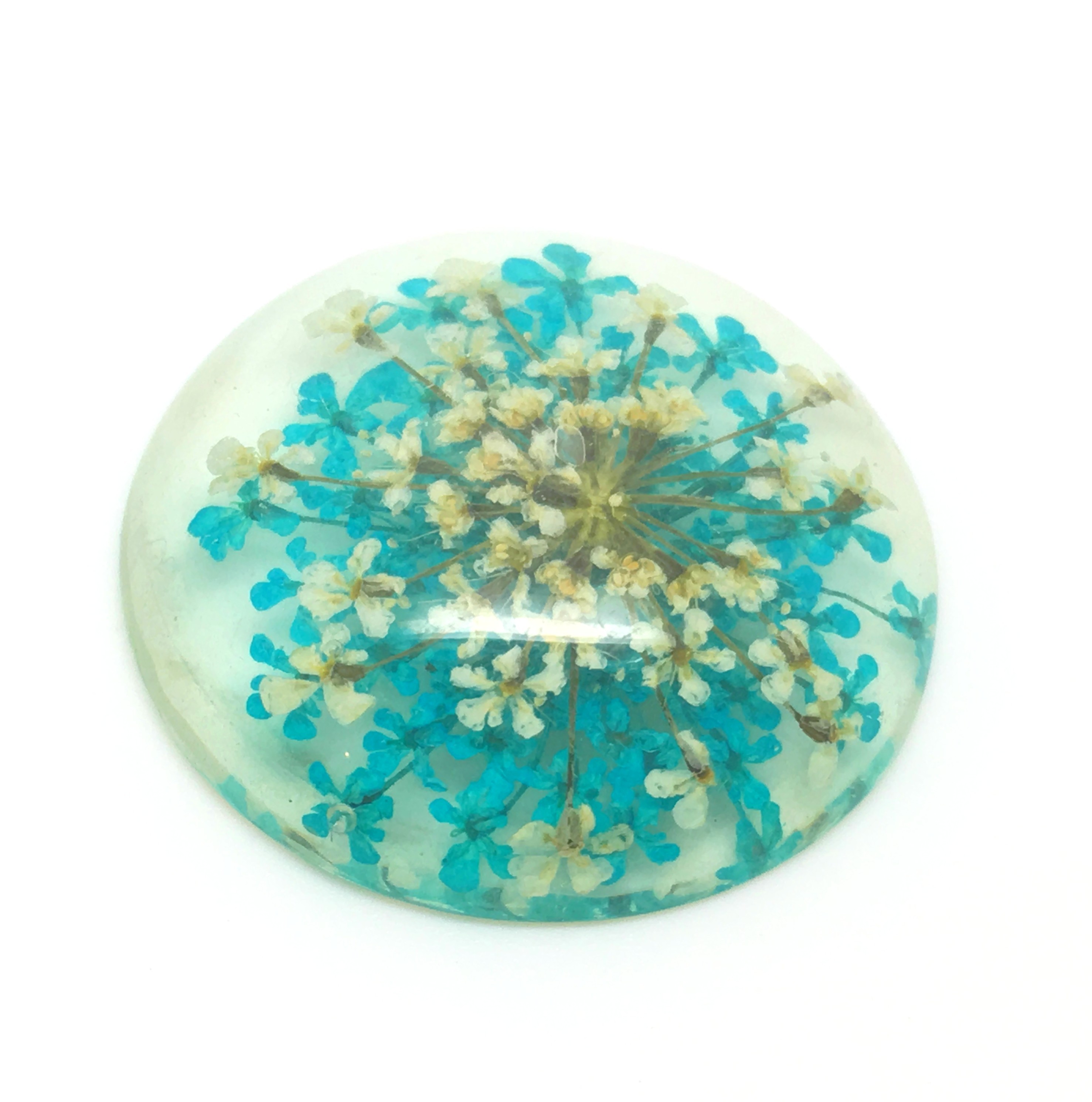 Cabochon en Résine Véritables Fleurs Séchées 25mm