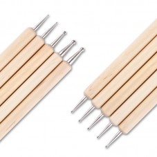5pcs Mirettes Outil Sculpture Modelage en Acier Inoxydable pour la Création de Bijoux Fantaisie - DIY