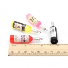 2 Breloques Bouteilles de Vin Marron 4.8cm