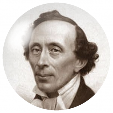 Cabochon en Verre Illustré Portrait de Hans Christian Andersen 12 à 25mm pour la Création de Bijoux Fantaisie - DIY