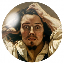 Cabochon en Verre Illustré Gustave Courbet Le Désespéré 12 à 25mm pour la Création de Bijoux Fantaisie - DIY