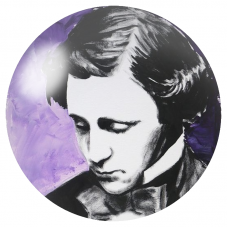 Cabochon en Verre Illustré Lewis Carroll sur Fond Violet 12 à 25mm pour la Création de Bijoux Fantaisie - DIY