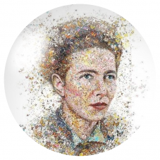 Cabochon en Verre Illustré Simone de Beauvoir Pointilliste 12 à 25mm pour la Création de Bijoux Fantaisie - DIY