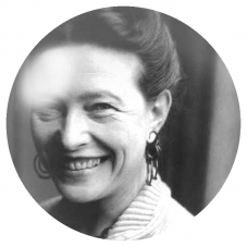 Cabochon en Verre Illustré Simone de Beauvoir Souriant 12 à 25mm pour la Création de Bijoux Fantaisie - DIY