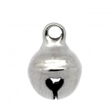 10 Breloques Grelot Clochette Argentée Noël 11x8mm
