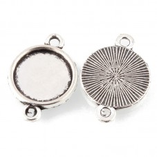4 Supports Connecteur Argenté pour Cabochon 12mm pour la Création de Bijoux Fantaisie - DIY
