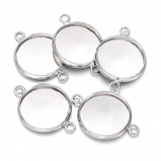 4 Supports Connecteur Platine pour Cabochon 14mm pour la Création de Bijoux Fantaisie - DIY