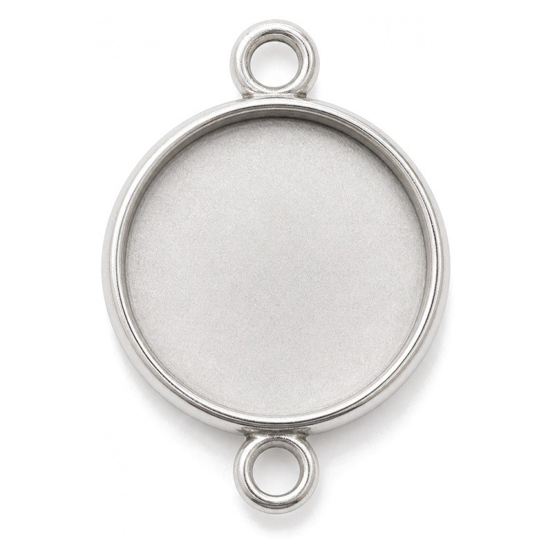 4 Supports Connecteurs Argentés pour Cabochon 12mm