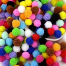 20 Pompons Boules Multicolores 10mm