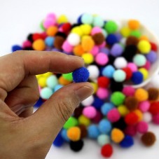 20 Pompons Boules Multicolores 10mm