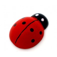10 Coccinelles Adhésives Miniatures en Bois Peint Déco 13x9mm 