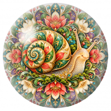 Cabochon en Verre Illustré Mandala Escargot à la Coquille Fleurie 12 à 25mm pour la Création de Bijoux Fantaisie – DIY