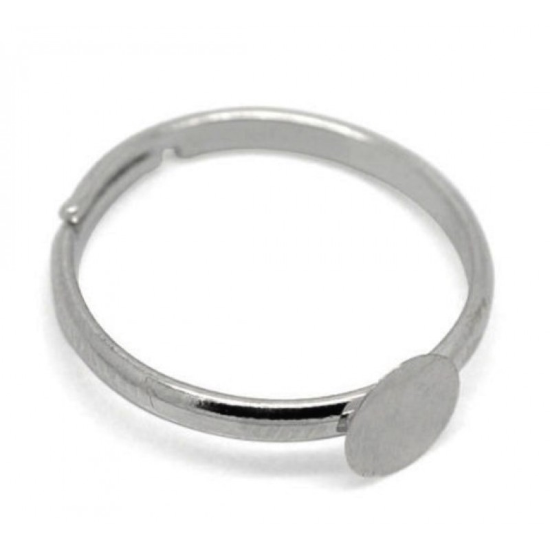 5 Supports Bague Ajustable Platine 6mm