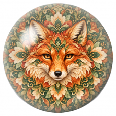 Cabochon en Verre Illustré Mandala Renard Roux aux Feuillages 12 à 25mm pour la Création de Bijoux Fantaisie – DIY