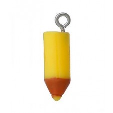 2 Breloques Crayons Jaune 18x5mm