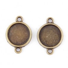 4 Supports Connecteur Bronze pour Cabochon 10mm pour la Création de Bijoux Fantaisie - DIY