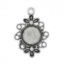 2 Supports Pendentif Argenté pour Cabochon 12mm pour la Création de Bijoux Fantaisie - DIY