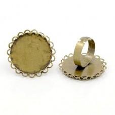 Support Bague Ajustable Bronze pour Cabochon 25mm pour la Création de Bijoux Fantaisie - DIY
