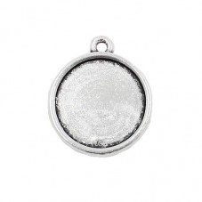 4 Supports Pendentif Argenté pour Cabochon 14mm pour la Création de Bijoux Fantaisie - DIY