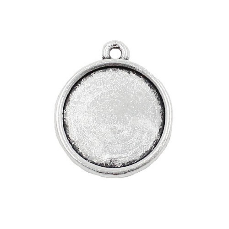 4 Supports Pendentifs Argentés pour Cabochon 14mm