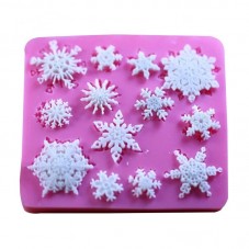Moule en Silicone Flocon de Neige Noël Fimo Résine Gâteau pour la Création de Bijoux Fantaisie - DIY