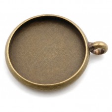 2 Supports Pendentif Bronze pour Cabochon 12mm pour la Création de Bijoux Fantaisie - DIY