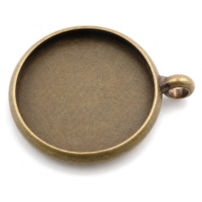2 Supports Pendentifs Bronze pour Cabochon 12mm