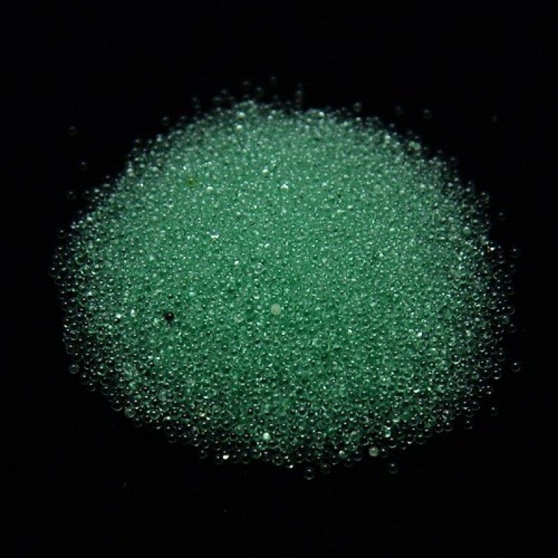 Microbilles en Verre Vert Émeraude 1 à 1,5mm – Sachet de 10g