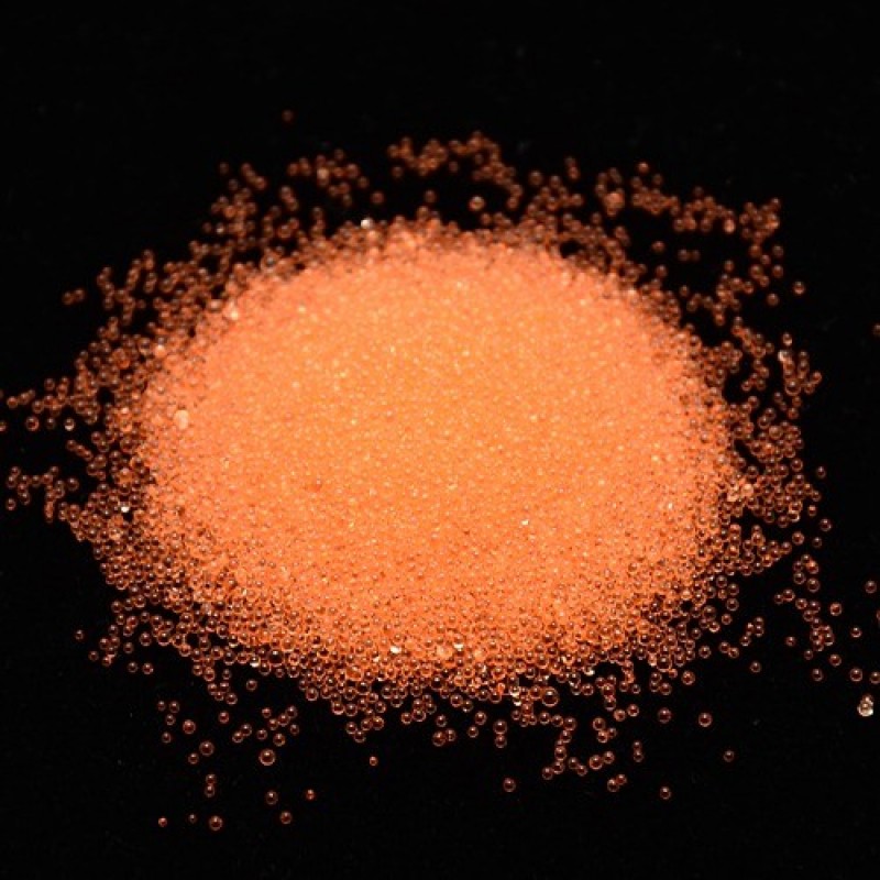 Microbilles en Verre Orange Pêche 1 à 1,5mm – Sachet de 10g