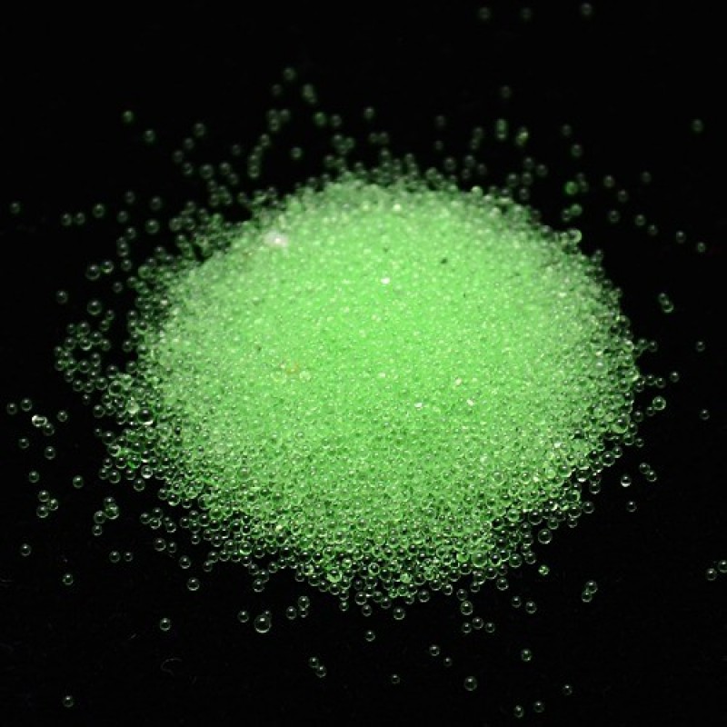 Microbilles en Verre Vert Anis 1 à 1,5mm – Sachet de 10g